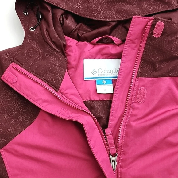 COLUMBIA Women's Omni-Shield Hooded Winter Zip Up Pink Brown Jacket Size Medium - Picture 13 of 16